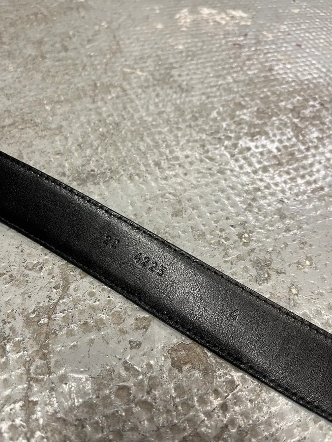 Prada Black Snake Effect Leather Belt - Image 9
