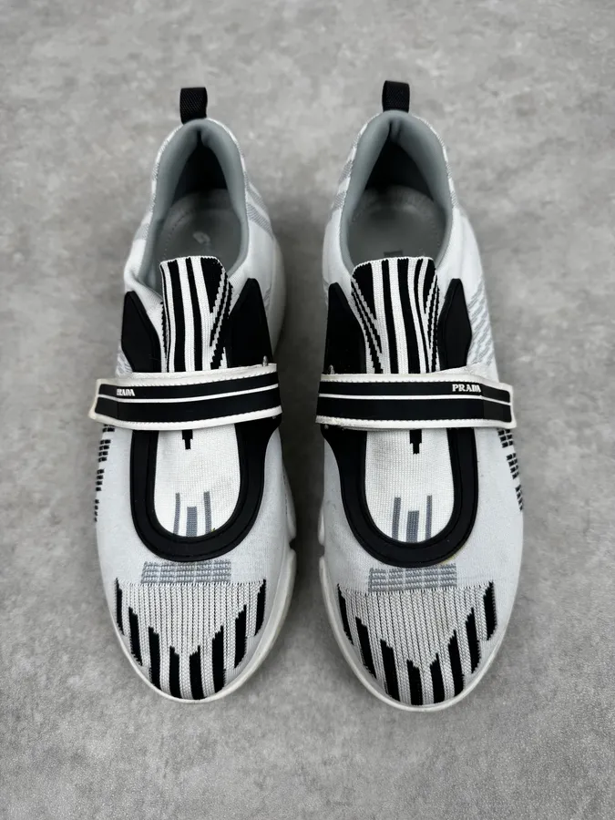 Prada Black & White Cloudbust Sneakers - Image 3