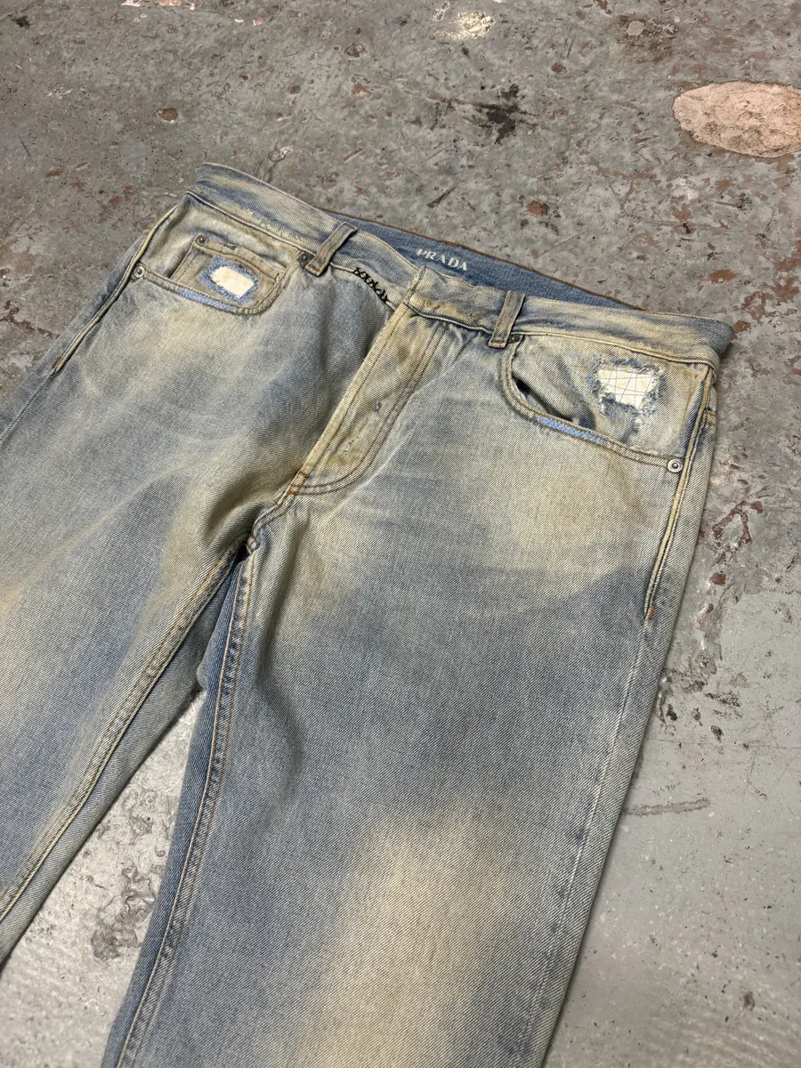 Prada Blue Light Faded Denim Jeans - Image 10