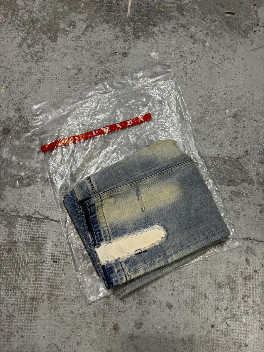 Prada Blue Light Faded Denim Jeans - Image 2