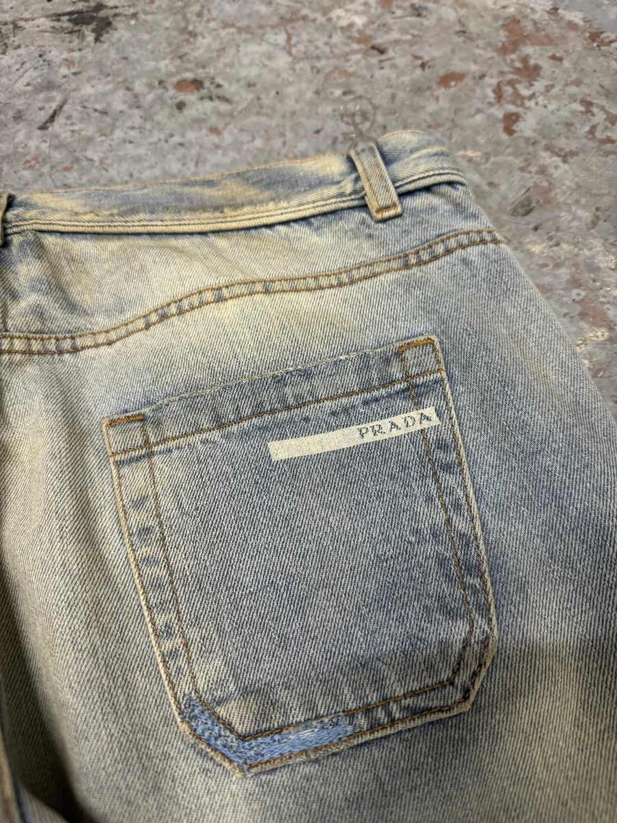 Prada Blue Light Faded Denim Jeans - Image 7