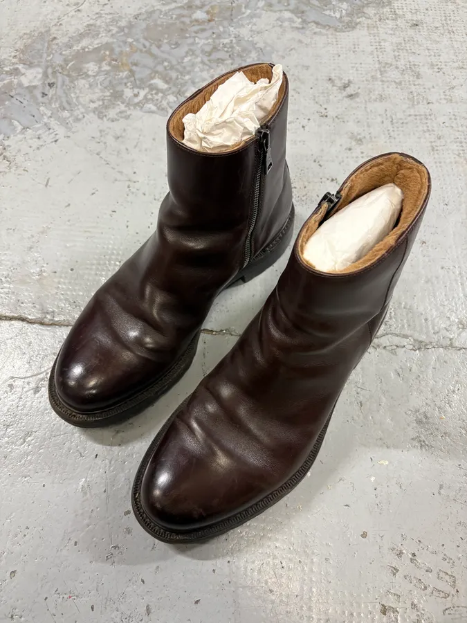 Prada Brown Classy Leather Chelsea Boots - Image 3
