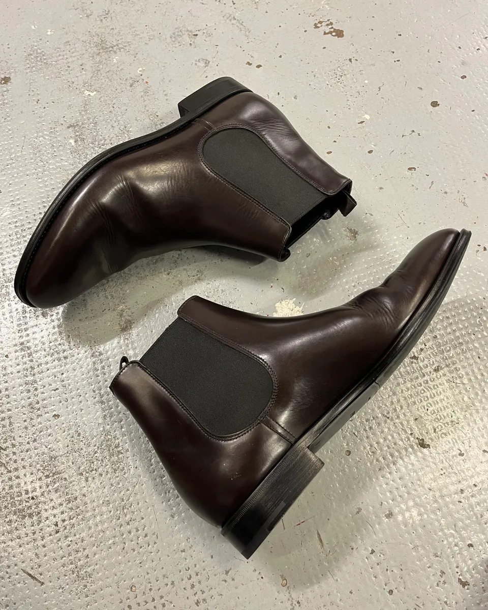 Prada Brown Leather Chelsea Boots - Image 3