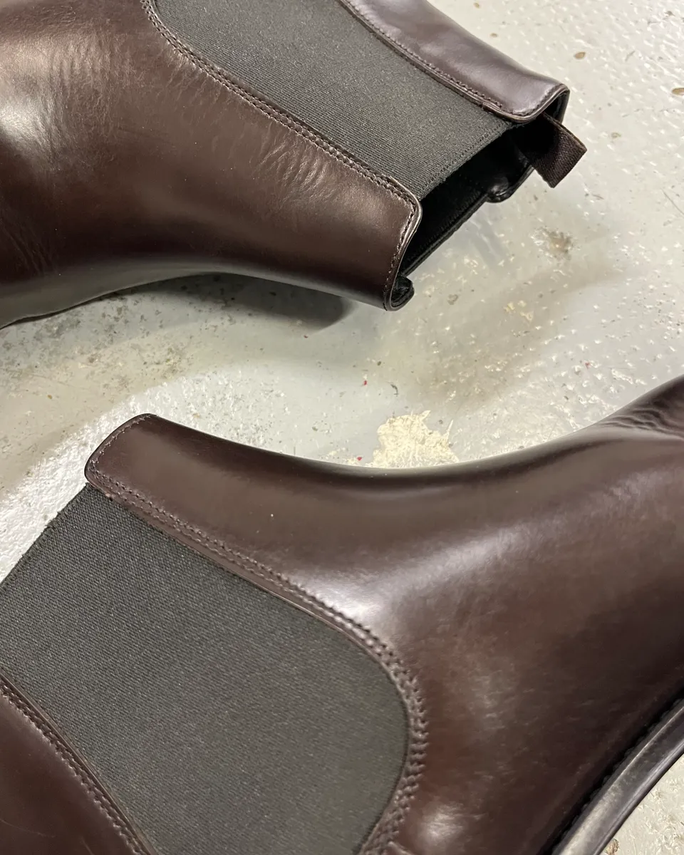 Prada Brown Leather Chelsea Boots - Image 5
