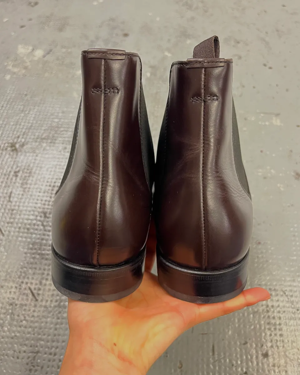 Prada Brown Leather Chelsea Boots - Image 7