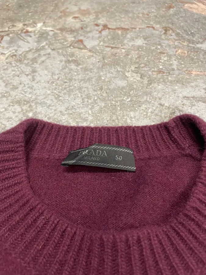Prada Burgundy Wool Sweater - Image 8