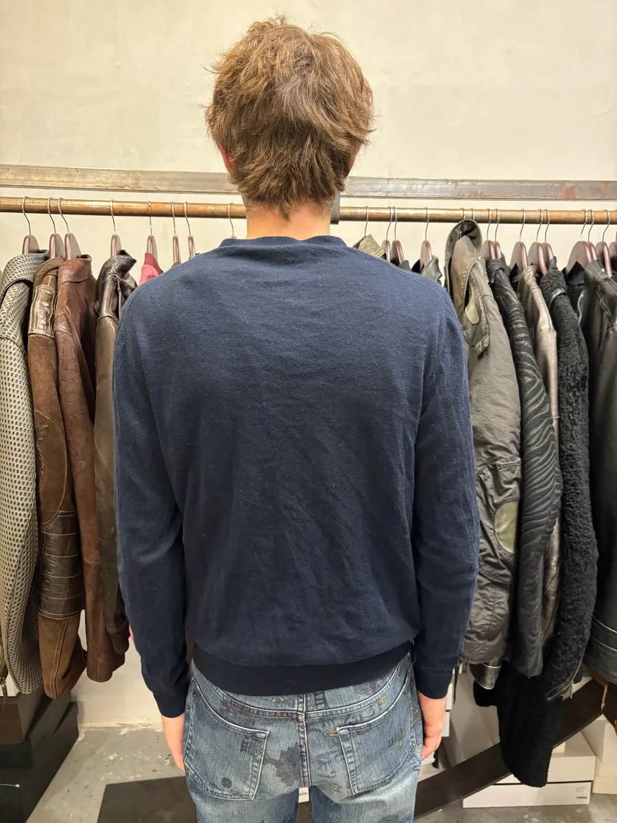 Prada Navy Minimalist Cardigan Sweater - Image 2