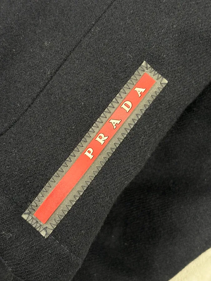 Prada Navy Wool Down Quilted Harrington Jacket - Image 10