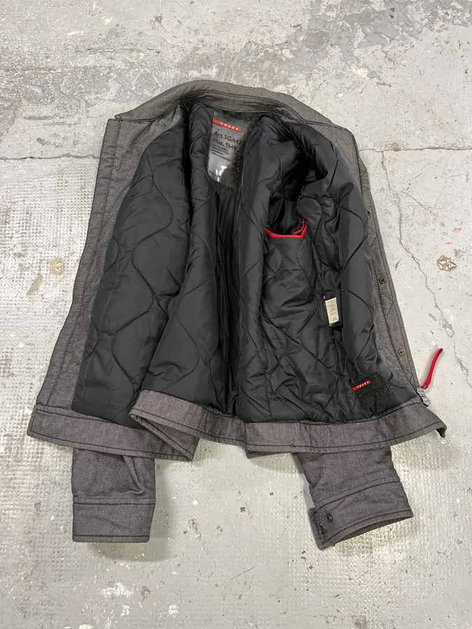 Prada Raw Grey Denim Jacket - Image 11