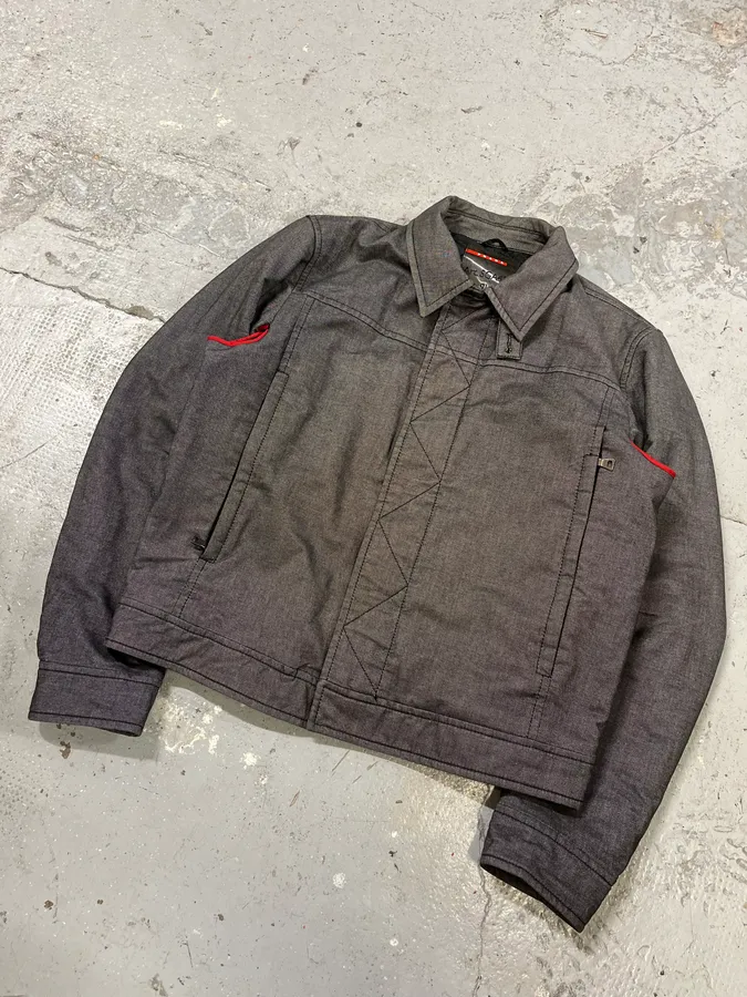 Prada Raw Grey Denim Jacket - Image 3