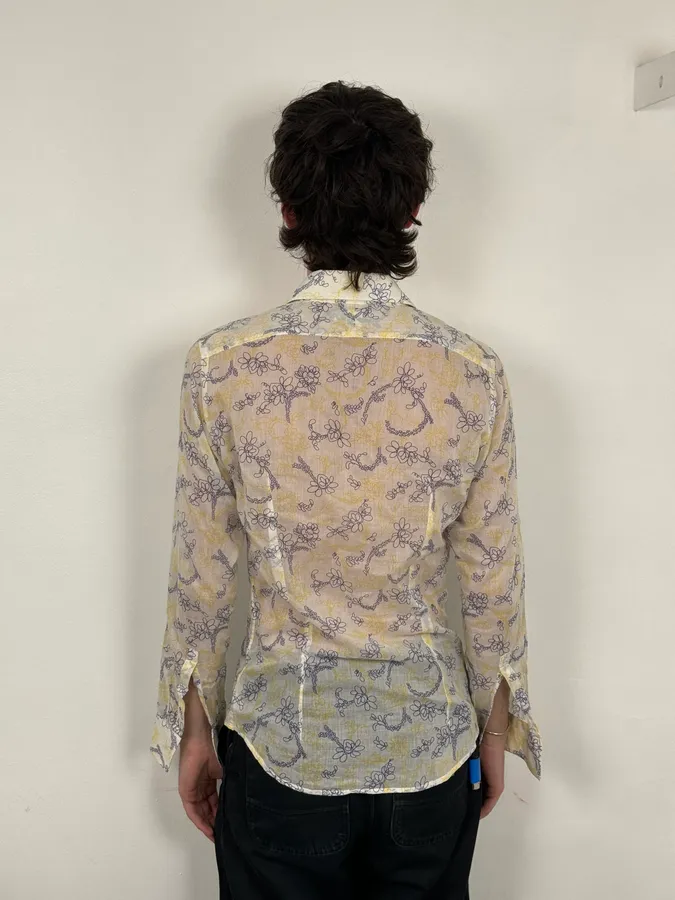 Prada White Clear Sweet Flowers Shirt - Image 3