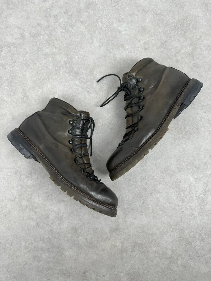 Premiata Brown Leather Lace-Up Hiking Boots - Image 3