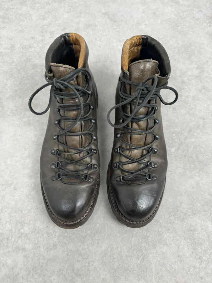 Premiata Brown Leather Lace-Up Hiking Boots - Image 4