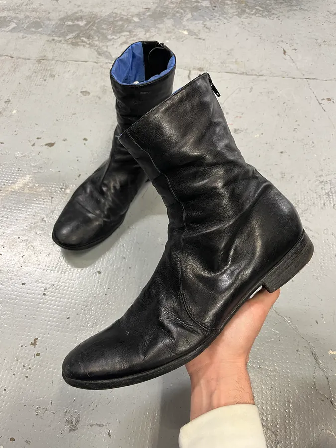 Premiata Premium Black Leather Boots