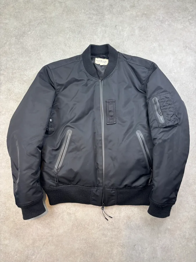 Ralph Lauren Black Nylon Multi-Pocket Bomber Jacket