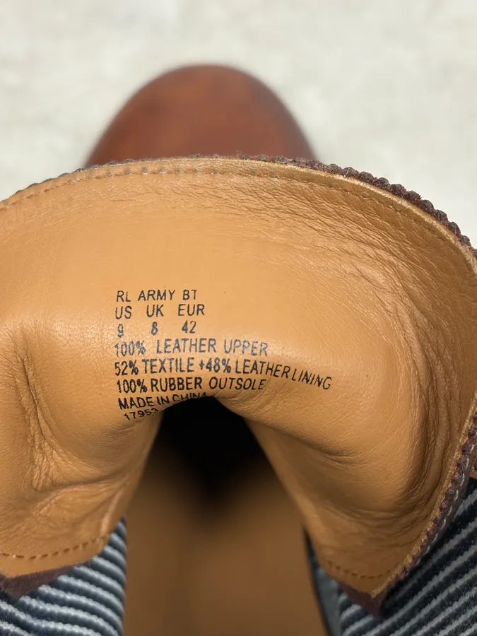 Ralph Lauren Brown Leather Army Boots - Image 10