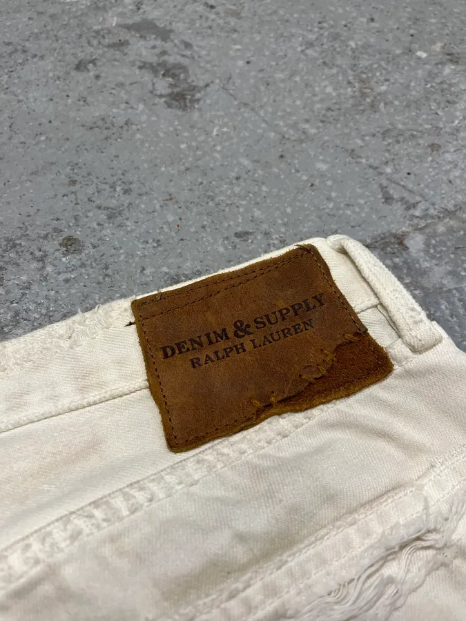 Ralph Lauren Creamy Artisanal Denim & Supply Distressed Pants - Image 12