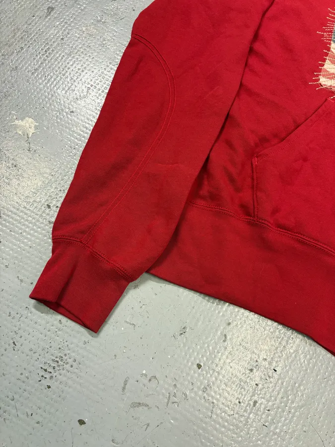 Ralph Lauren Denim & Supply Destroyed USA Flag Red Hoodie - Image 7