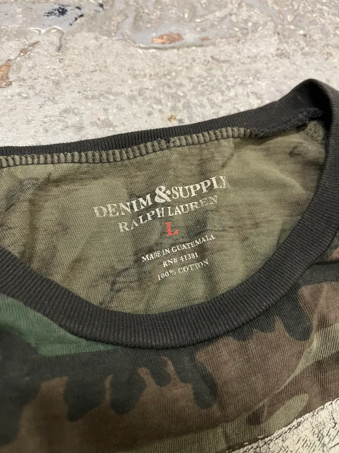 Ralph Lauren Denim & Supply Khaki Camo Indian Skull Graphic Longsleeve - Image 8