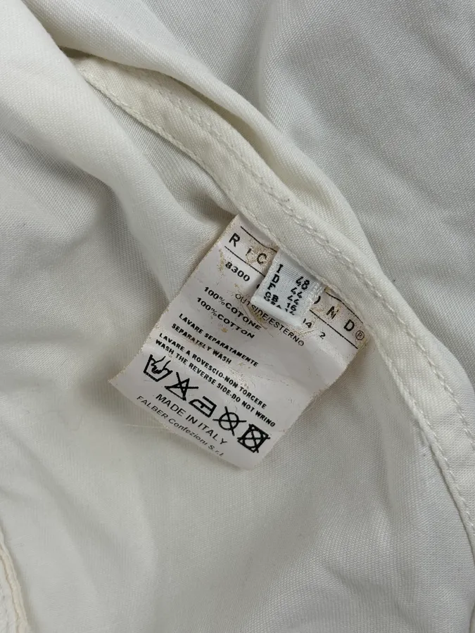 Richmond Multi Zip White Avant-Garde Biker Jacket - Image 12