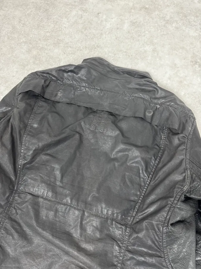 Rick Owens Black Asymmetrical Ninja Leather Jacket - Image 7