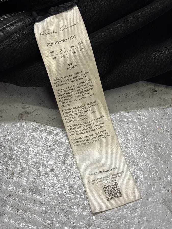 Rick Owens Black Premium Biker Leather Jacket - Image 12