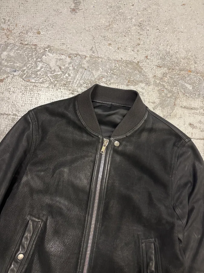 Rick Owens Black Premium Biker Leather Jacket - Image 4