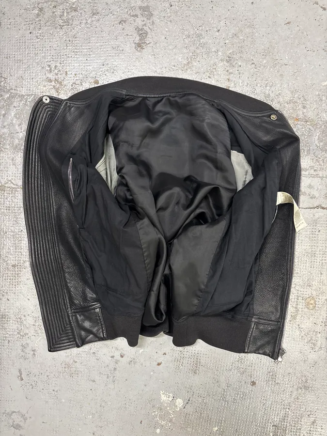 Rick Owens Black Premium Biker Leather Jacket - Image 7
