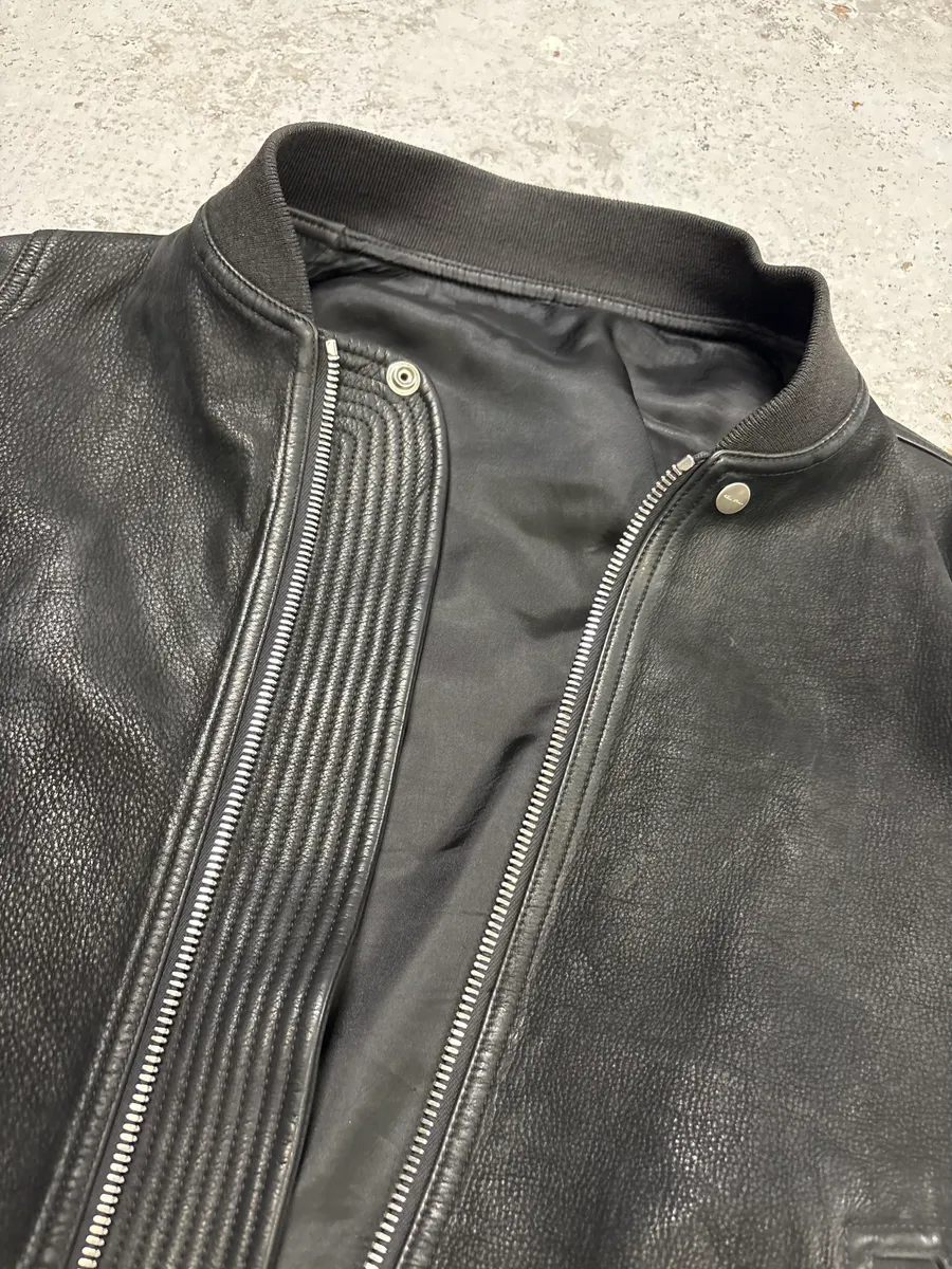 Rick Owens Black Premium Biker Leather Jacket - Image 8