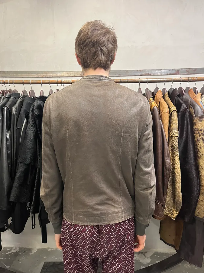 Rick Owens Brown Optimum Raw Leather Jacket - Image 4