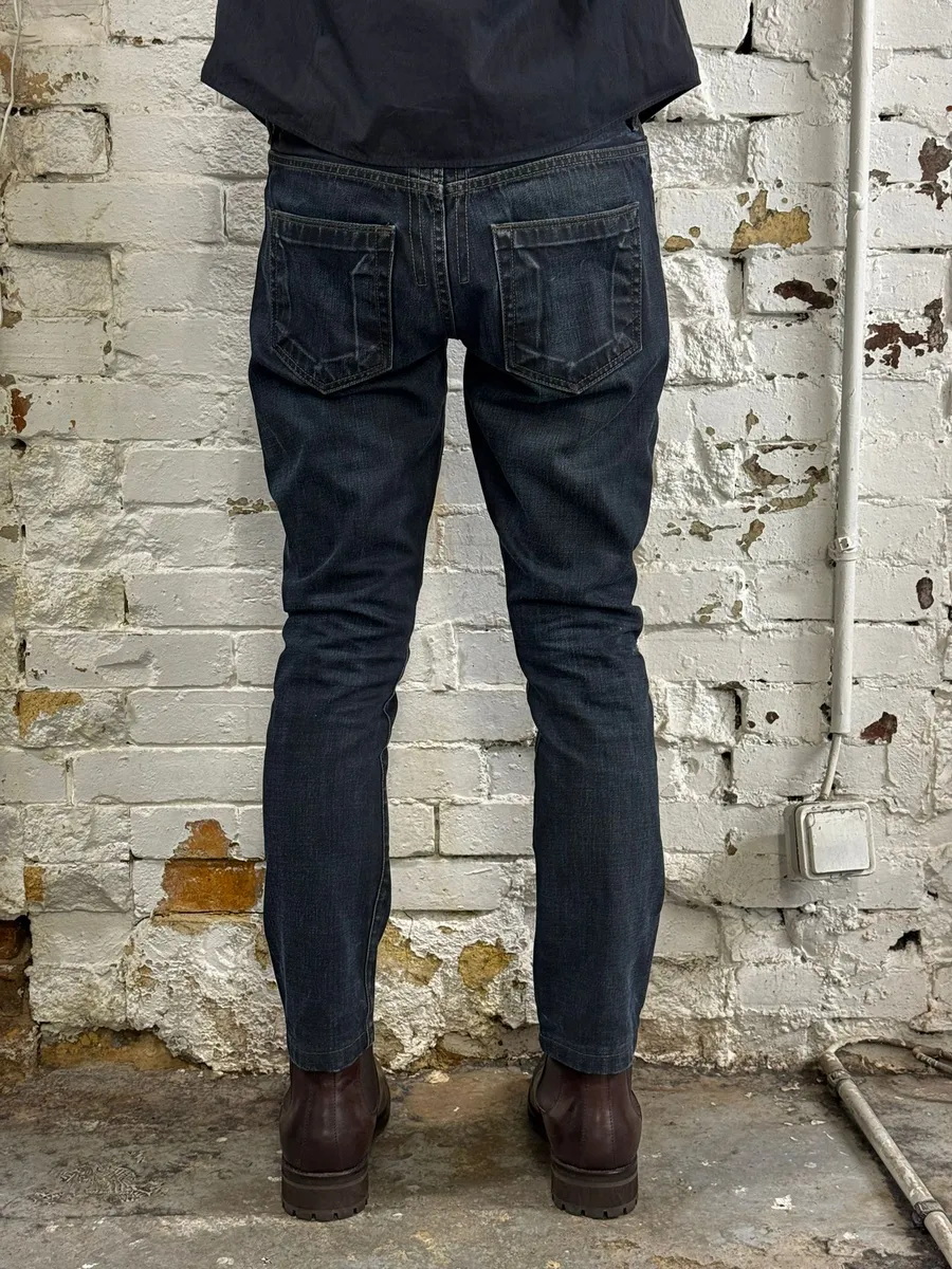 Rick Owens DRKSHDW Avant-Garde Brut Navy Slim Jeans - Image 4