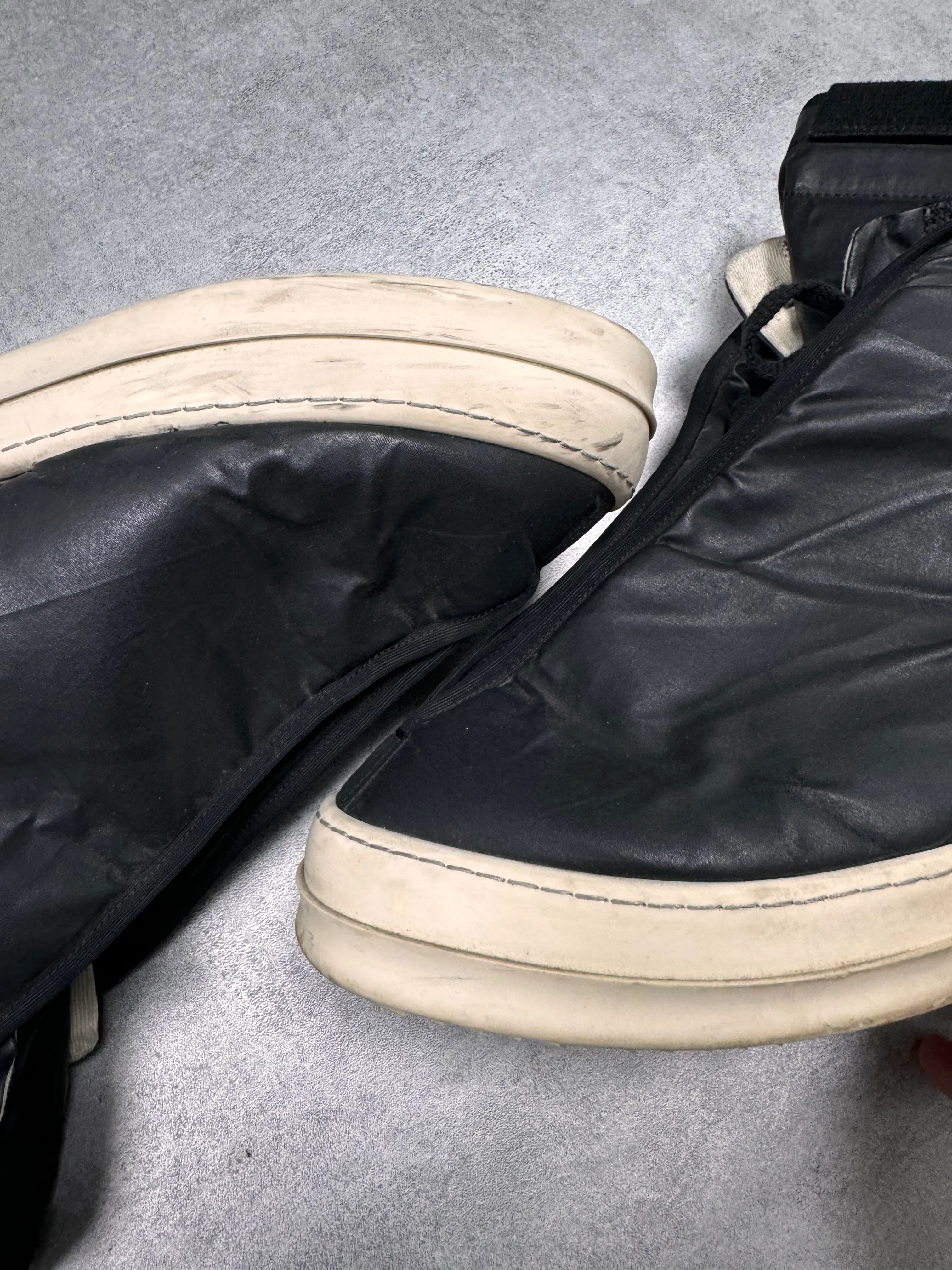 Rick Owens Drkshdw Black Waxed Nylon Hoofdunks Sneakers (43eu/us9,5) - Image 12