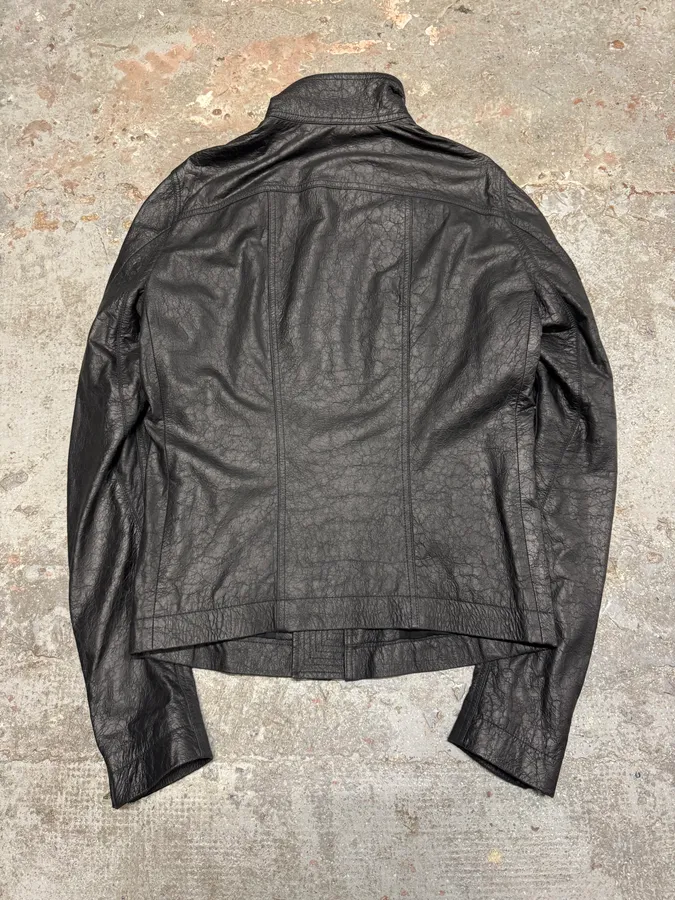 Rick Owens Mollino Asymmetrical Black Leather Jacket - Image 7