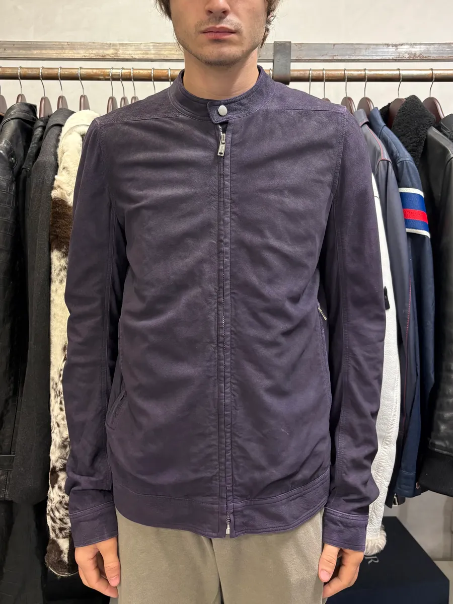 Rick Owens Purple Suede Leather Jacket - Image 2
