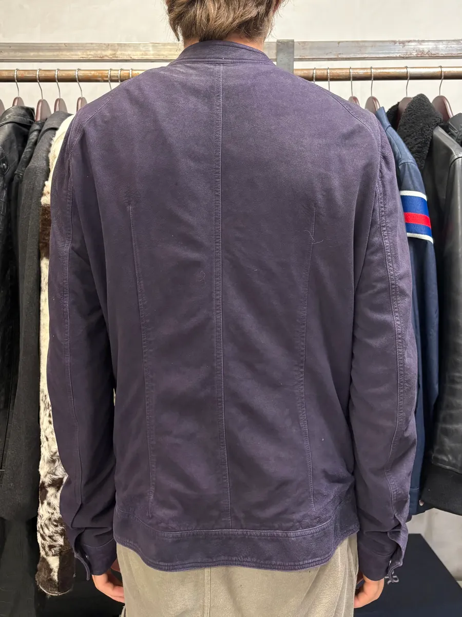 Rick Owens Purple Suede Leather Jacket - Image 3