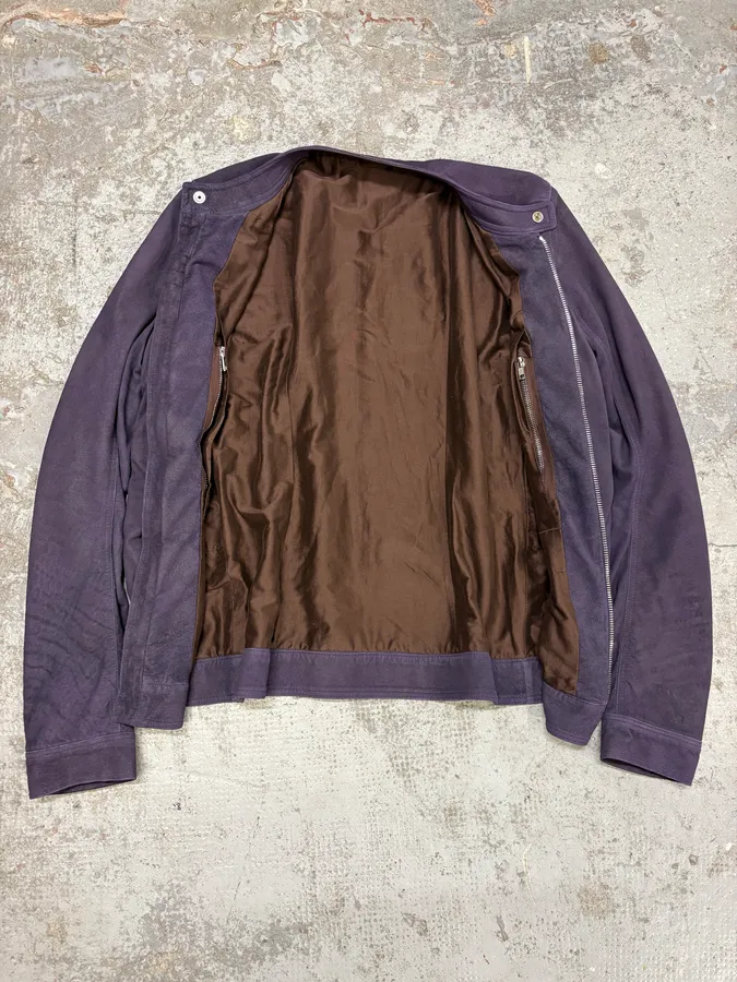 Rick Owens Purple Suede Leather Jacket - Image 6