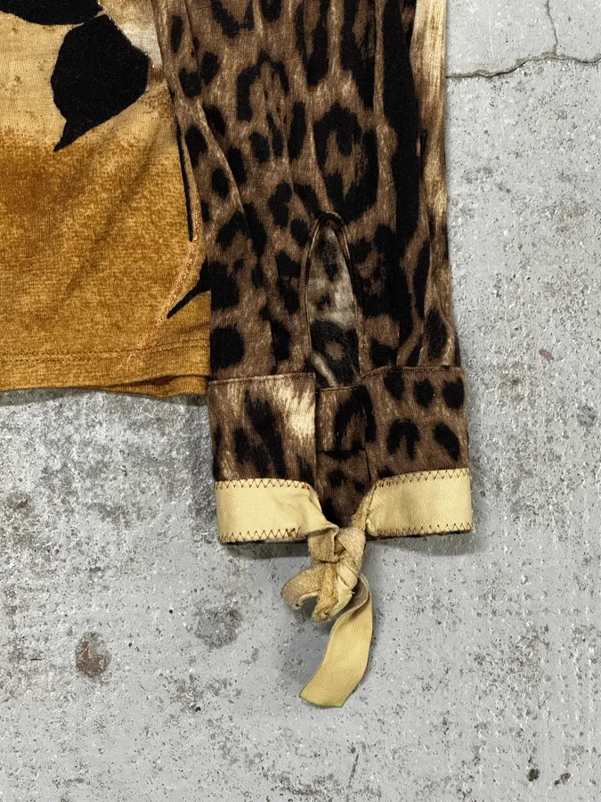 Roberto Cavalli Beige Brown Floral Leopard Cardigan - Image 8