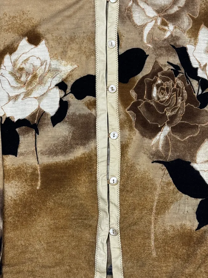 Roberto Cavalli Beige Brown Floral Leopard Cardigan - Image 9