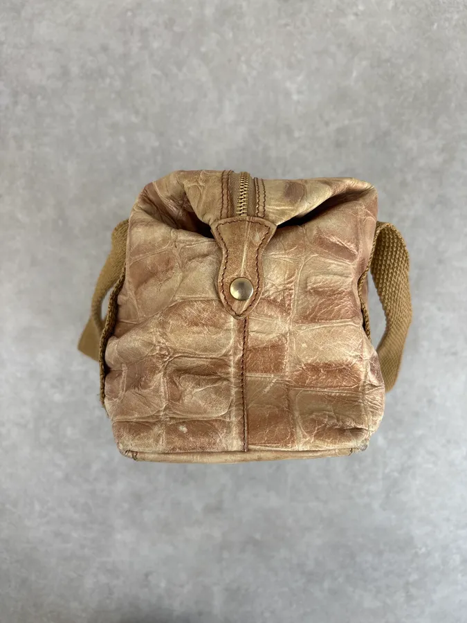 Roberto Cavalli Beige Crocodile Effect Bag - Image 5