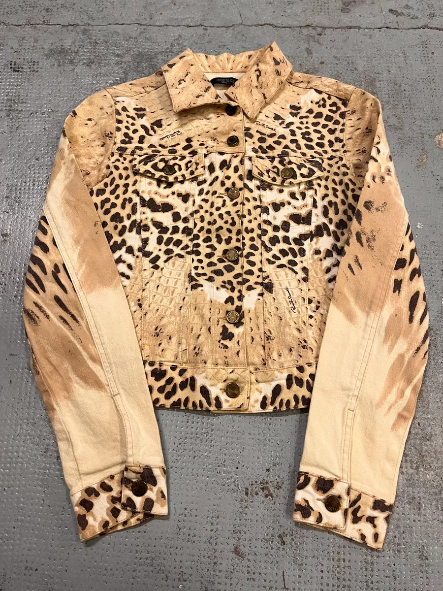 Roberto Cavalli Beige Leopard Jacket