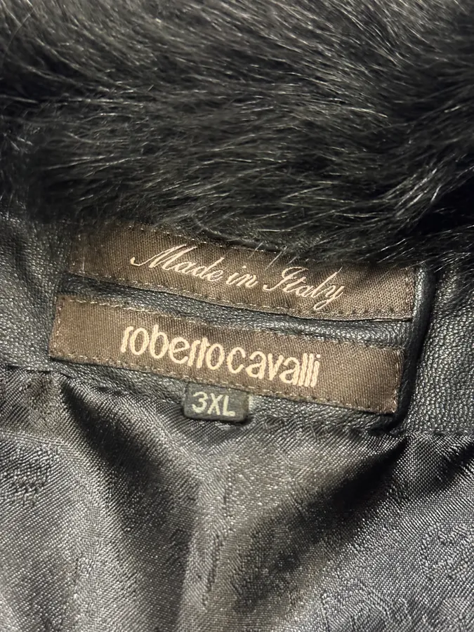 Roberto Cavalli Black Fur Pony Hair Leather Vest Jacket - Image 3