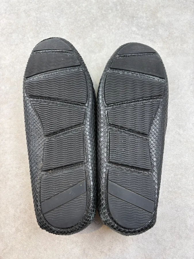 Roberto Cavalli Black Python Leather Horsebit Loafers - Image 7