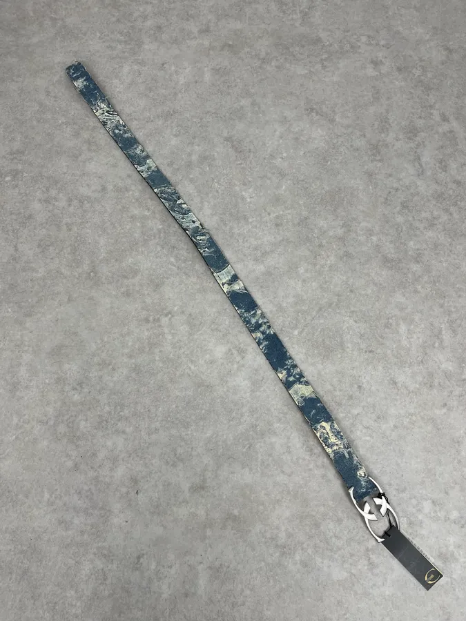 Roberto Cavalli Blue Distressed Denim Belt - Image 6