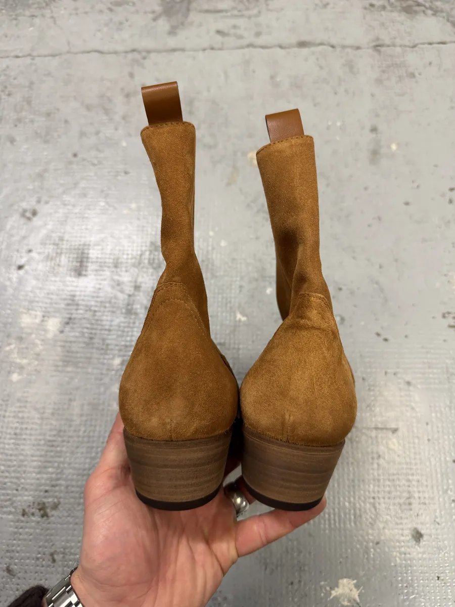 Roberto Cavalli Brown Suede Leather Ankle Boots - Image 6