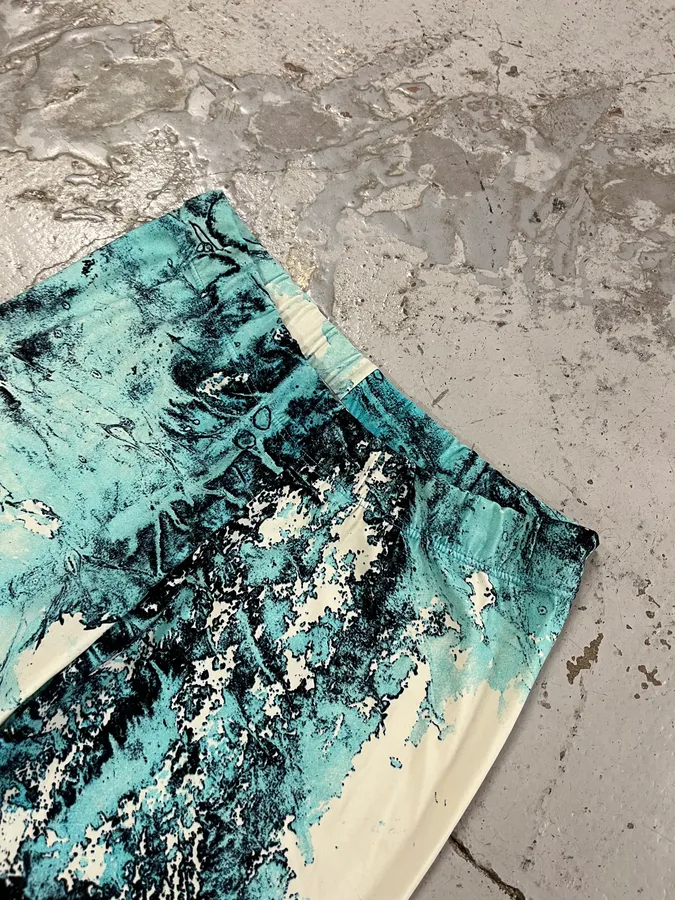 Roberto Cavalli Electric Chaos Blue Turquoise Pants - Image 6