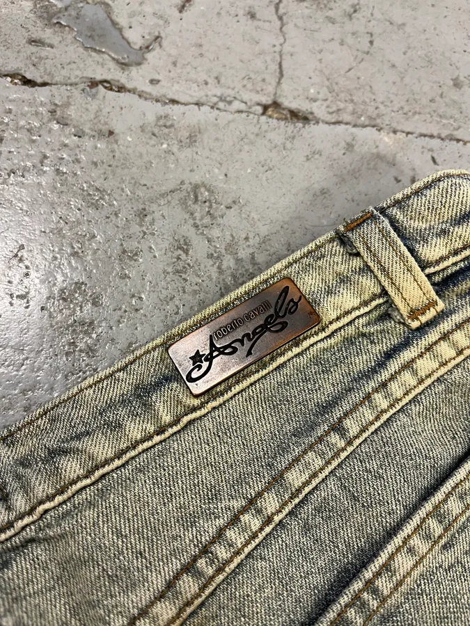 Roberto Cavalli Embroidered Sauvage Nature Blue Jeans - Image 10
