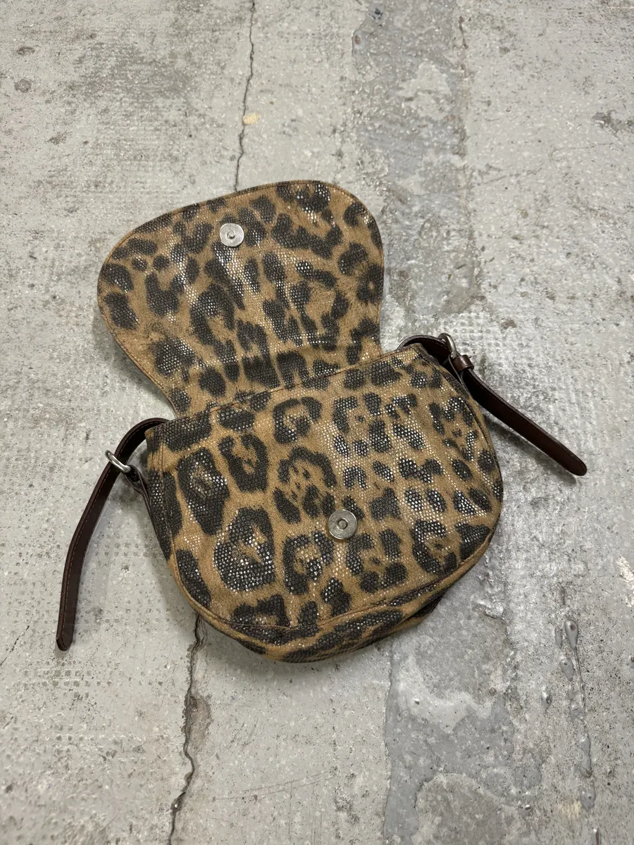 Roberto Cavalli Eyled Brown Leather Leopard Shoulder Bag - Image 9