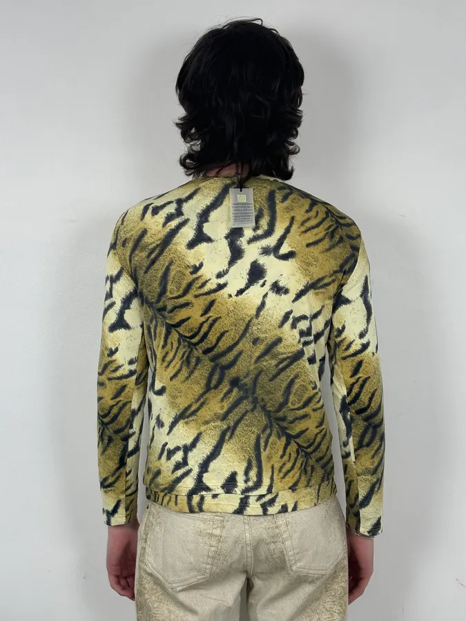 Roberto Cavalli Gold Savate Tiger Print Longsleeve - Image 3