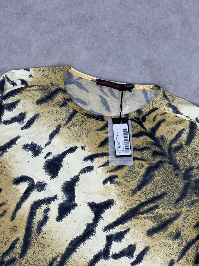 Roberto Cavalli Gold Savate Tiger Print Longsleeve - Image 5