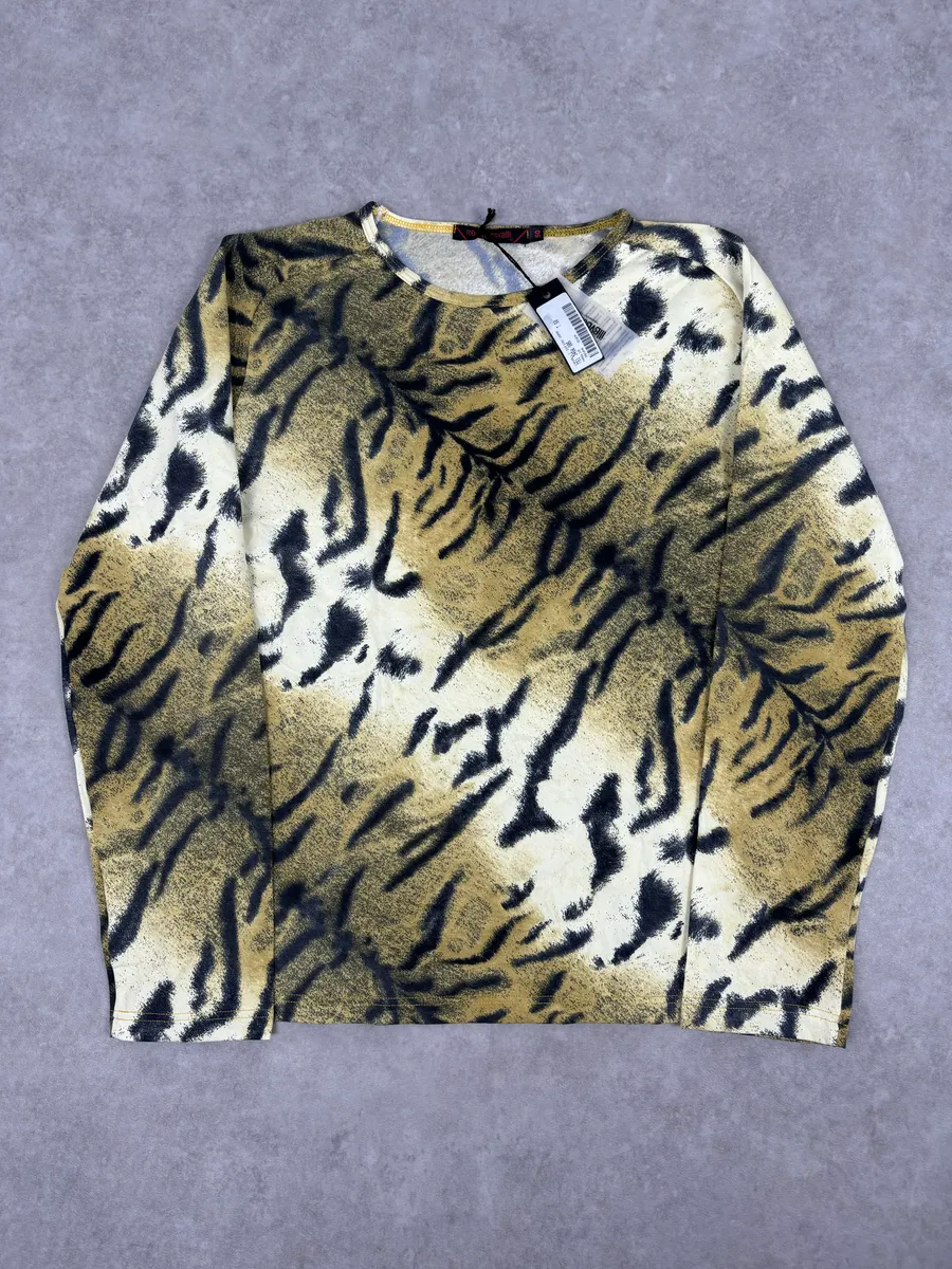 Roberto Cavalli Gold Zebra Savage Longsleeve
